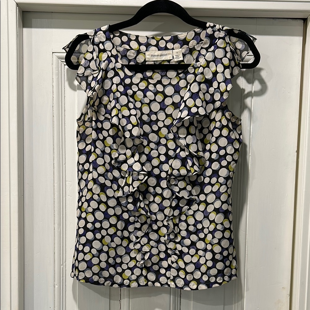 Portrait of a Girl Silk Ruffle Tank
